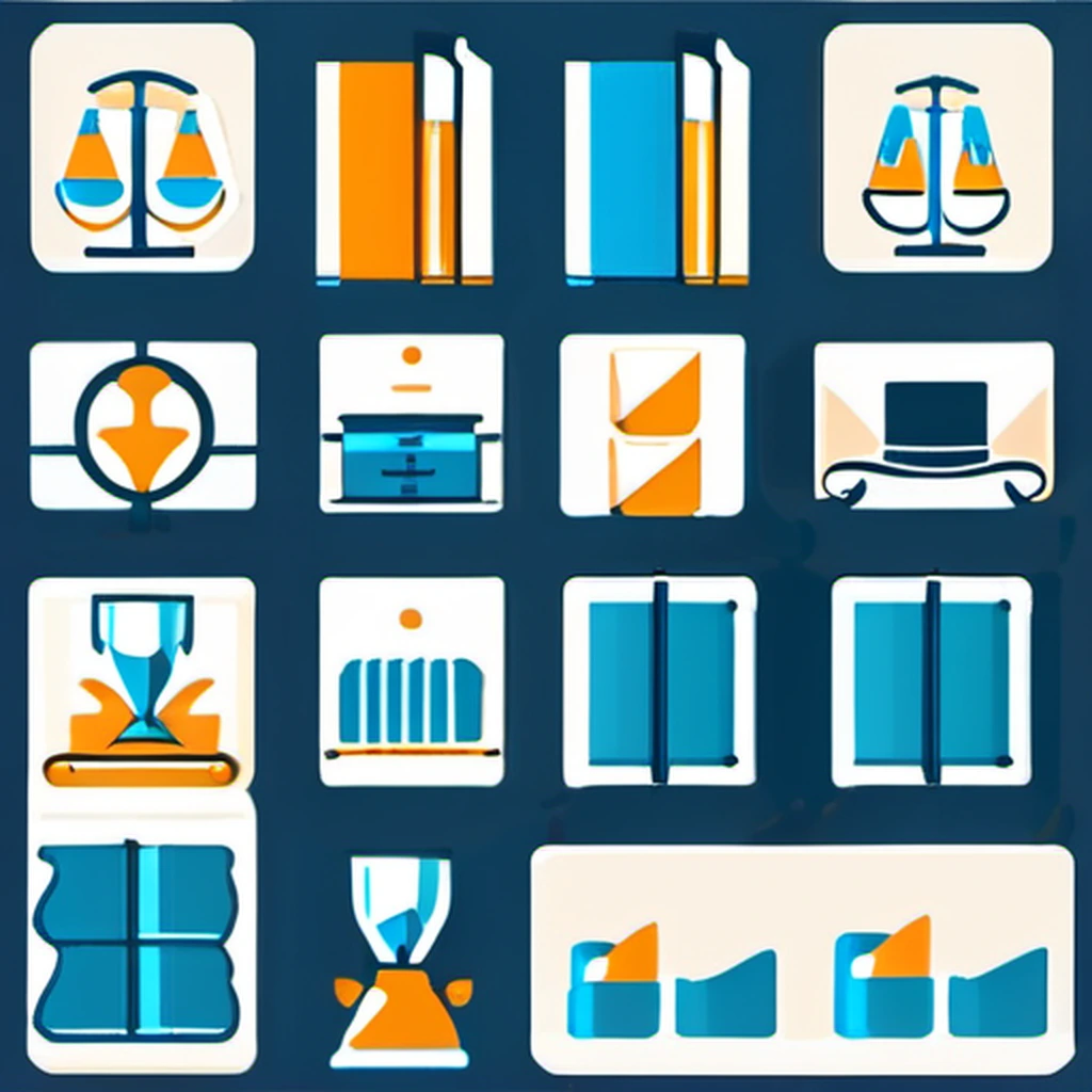 Law firm SEO illustration with legal services and attorney office